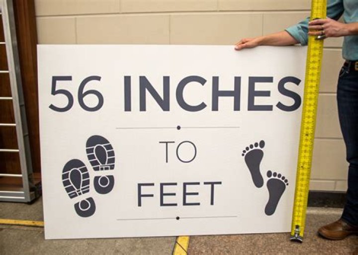 How many feet is 56 inches